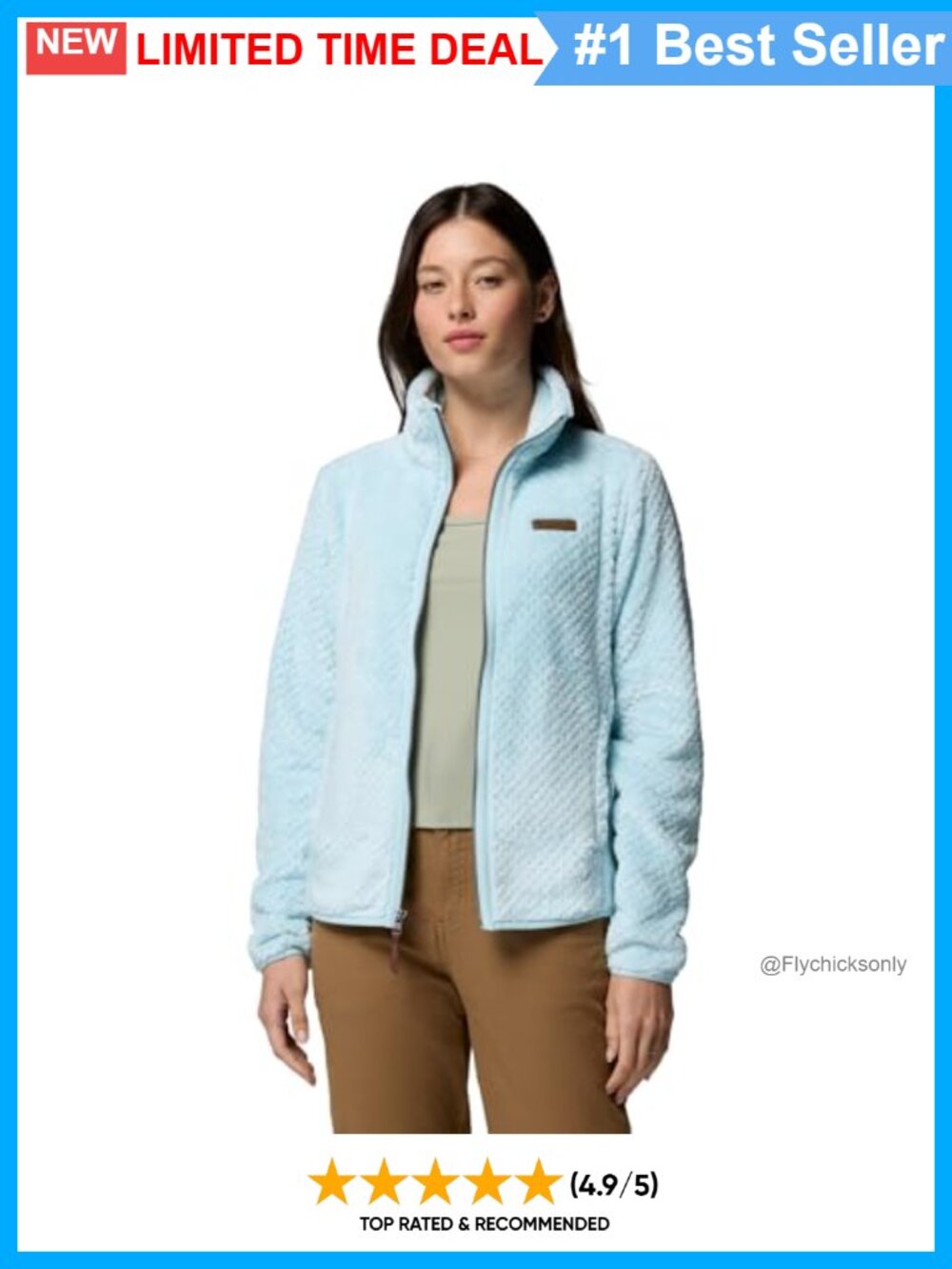 Womens High-Pile Fleece Full Zip Jacket Sherpa Stand-Up Collar Cozy Warm